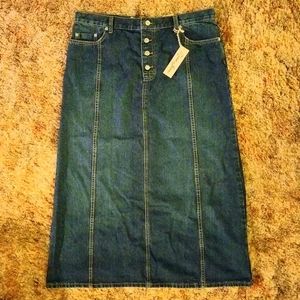 NWT Lena Denim Maxi Skirt Size 16
